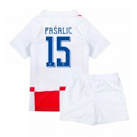 Chorvátsko Mario Pasalic #15 Domáci Detský futbalový dres ME 2024 Krátky Rukáv (+ trenírky)